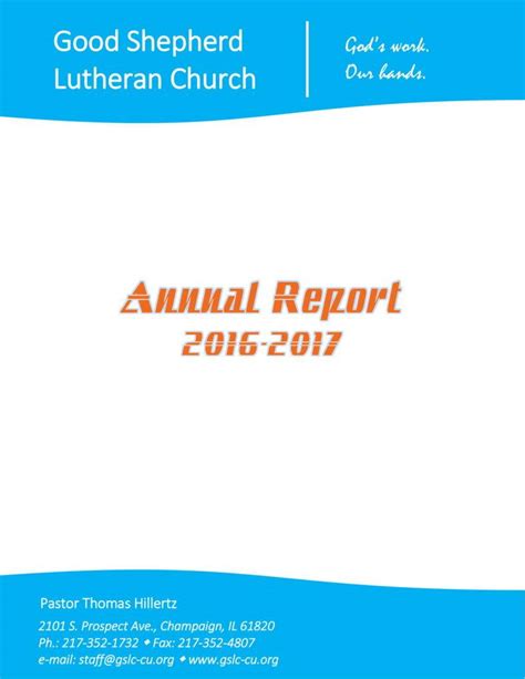 church annual report template word